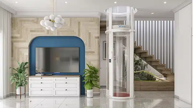 Modern residential elevator in california